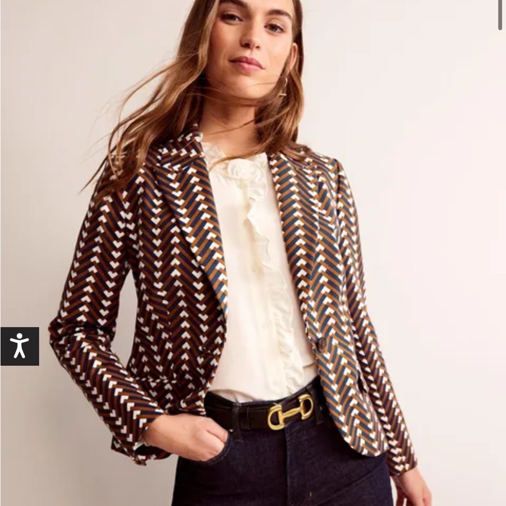 NWOT Boden Canonbury Printed Blazer size 12P